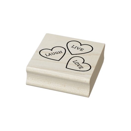 かわいい3ハートライブ笑い愛ウッドアートスタンプ ラバースタンプ (スタンプ)