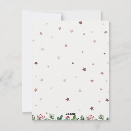 かわいい3人の妊娠発表の家族 シーズンカード (裏面)