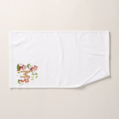 かわいい3匹とゴールデン・モノグラム・オン・ホワイト バスタオルセット (ハンドタオル)