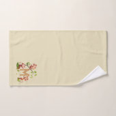 かわいい3匹のサルとゴールデンモノグラムonベージュ バスタオルセット (ハンドタオル)