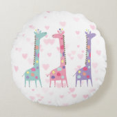 かわいい3匹のシゴをハートキッズ ラウンドクッション (正面)