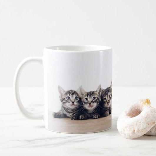 かわいい3匹の子猫 コーヒーマグカップ (ドーナツ)