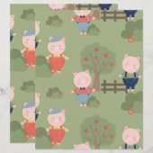かわいい3匹の小さな豚紙シート (正面/裏面)