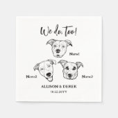 かわいい3匹の犬が私たちもやっ結婚ている スタンダードカクテルナプキン (正面)