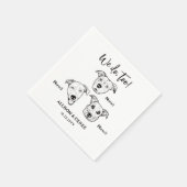 かわいい3匹の犬が私たちもやっ結婚ている スタンダードカクテルナプキン (角)