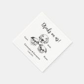 かわいい3匹の犬が私たち結婚の スタンダードカクテルナプキン (角)