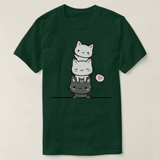 かわいい3匹の猫 Tシャツ (デザイン正面)