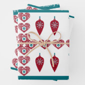 かわいい3名北欧クロススカンジナビアメリークリスマス ラッピングペーパーシート (インサイチュ)