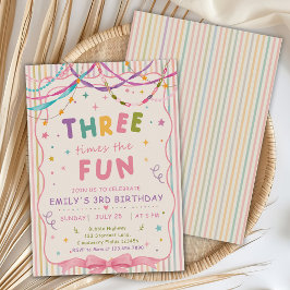 かわいい3回目の誕生日パーティー 招待状