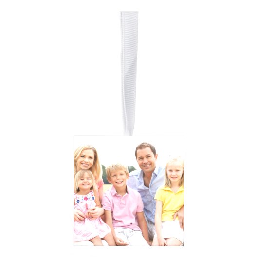 かわいい3枚の写真メリークリスマス キューブオーナメント (右)