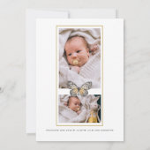 かわいい3枚フォトコラージュベビー誕生のお知らせ (裏面)