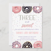 かわいい3歳の誕生日パーティー招待状 招待状 (正面)