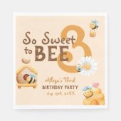 かわいい3歳の誕生日パーティー スタンダードランチョンナプキン (正面)