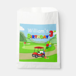 かわいい3歳の誕生日 赤いゴルフカート 男の子用 フェイバーバッグ