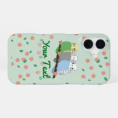 かわいい3羽のセキセイインコ 花柄 桜 iPhone 16ケース (裏面横)