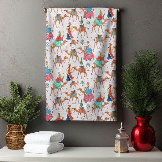 かわいい3賢い男性クリスマス キッチンタオル