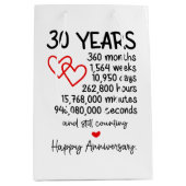 かわいい30周年パーティー ミディアムペーパーバッグ (正面)