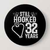 かわいい32周年記念結婚したカップル32年 缶バッジ (正面)