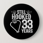 かわいい33周年記念結婚したカップル33年 缶バッジ (正面)