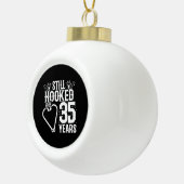 かわいい35周年記念結婚したカップル35年 セラミックボールオーナメント (右)