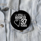 かわいい37周年記念結婚したカップル37年 缶バッジ (インサイチュ)