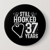 かわいい37周年記念結婚したカップル37年 缶バッジ (正面)