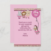 かわいい3.5" Tu Tuはx5"猿の女の子TTCは感謝していしています(平らな) サンキューカード (正面/裏面)