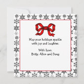 かわいい3-d雪だるまパーソナライズされたクリスマス シーズンカード (裏面)