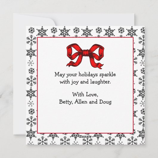 かわいい3-d雪だるまパーソナライズされたクリスマス シーズンカード (裏面)