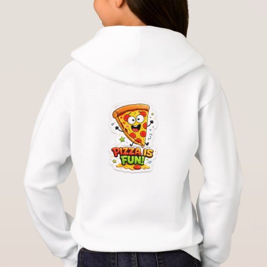 かわいい3DかわいいピザのキャラクターTシャツ子供用 (裏面)