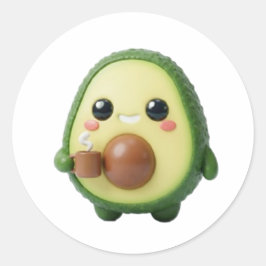 かわいい3Dアボカドステッカー ラウンドシール