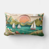 かわいい3dエフェクトビーチハウス ランバークッション (正面)