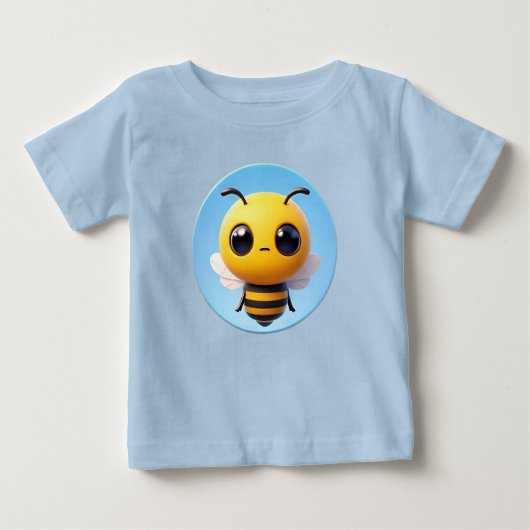 かわいい3Dキャラクターの蜂 ベビーTシャツ (正面)
