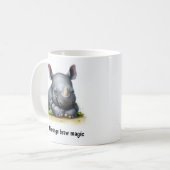 かわいい3Dサイ絵を描ノコーコーヒーマグ コーヒーマグカップ (正面左)