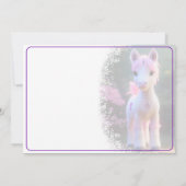 かわいい3Dスピリットポニー10誕生日招待状 招待状 (裏面)