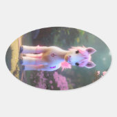 かわいい3Dスピリットポニー10 楕円形シール (正面)