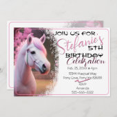 かわいい3Dスピリットポニー12誕生日招待状 招待状 (正面/裏面)