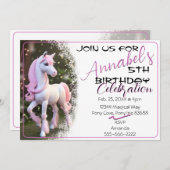 かわいい3Dスピリットポニー19誕生日招待状 招待状 (正面/裏面)