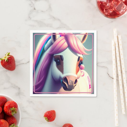 かわいい3Dスピリットポニー2パーティー スタンダードカクテルナプキン (インサイチュ)