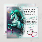 かわいい3Dスピリットポニー24誕生日サンキューカード サンキューカード (正面/裏面)