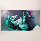 かわいい3Dスピリットポニー24 ビーチタオル (正面)