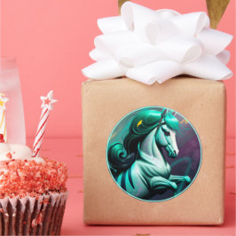 かわいい3Dスピリットポニー24 ラウンドシール