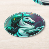 かわいい3Dスピリットポニー24 ラウンドペーパーコースター (アングル)