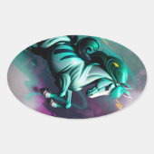 かわいい3Dスピリットポニー24 楕円形シール (正面)