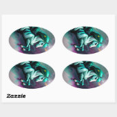 かわいい3Dスピリットポニー24 楕円形シール (シート)