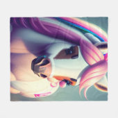 かわいい3Dスピリットポニー2 フリースブランケット (正面(横))