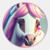 かわいい3Dスピリットポニー2 ラウンドシール (正面)