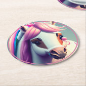 かわいい3Dスピリットポニー2 ラウンドペーパーコースター (アングル)