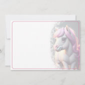 かわいい3Dスピリットポニー5誕生日招待状 招待状 (裏面)