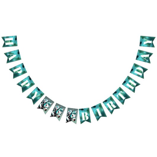 かわいい3Dスピリットポニー7ハッピーバースデーバブル バンティングフラッグ (全)